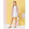 Girls Cardigans Kids Fashion Open Front Long Sleeve Knit Sweaters Outerwear with Pockets 5-14 Years(Pink)