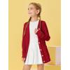 Girls Cardigans Kids Fashion Open Front Long Sleeve Knit Sweaters Outerwear with Pockets 5-14 Years(Red)