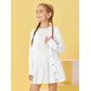Girls Cardigans Kids Fashion Open Front Long Sleeve Knit Sweaters Outerwear with Pockets 5-14 Years(White)