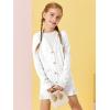 Girls Cardigans Kids Fashion Open Front Long Sleeve Knit Sweaters Outerwear with Pockets 5-14 Years(White)
