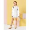 Girls Cardigans Kids Fashion Open Front Long Sleeve Knit Sweaters Outerwear with Pockets 5-14 Years(White)