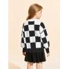 Girls Sweaters Kids Fashion Plaid Mock Neck Pullover Sweater Tops 5-14 Years(Black)
