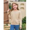 Haloumoing Girls Long Sleeve Sweaters Kids Casual Crew Neck Knit Cute Fall Pullover Tops 5-14 Years(Apricot)