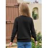 Haloumoing Girls Long Sleeve Sweaters Kids Casual Crew Neck Knit Cute Fall Pullover Tops 5-14 Years(Black)
