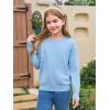 Haloumoing Girls Long Sleeve Sweaters Kids Casual Crew Neck Knit Cute Fall Pullover Tops 5-14 Years(Blue)