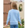 Haloumoing Girls Long Sleeve Sweaters Kids Casual Crew Neck Knit Cute Fall Pullover Tops 5-14 Years(Blue)
