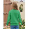 Haloumoing Girls Long Sleeve Sweaters Kids Casual Crew Neck Knit Cute Fall Pullover Tops 5-14 Years(Green)