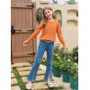 Haloumoing Girls Long Sleeve Sweaters Kids Casual Crew Neck Knit Cute Fall Pullover Tops 5-14 Years(Orange)