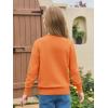 Haloumoing Girls Long Sleeve Sweaters Kids Casual Crew Neck Knit Cute Fall Pullover Tops 5-14 Years(Orange)