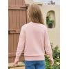 Haloumoing Girls Long Sleeve Sweaters Kids Casual Crew Neck Knit Cute Fall Pullover Tops 5-14 Years(Pink)