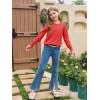 Haloumoing Girls Long Sleeve Sweaters Kids Casual Crew Neck Knit Cute Fall Pullover Tops 5-14 Years(Red)