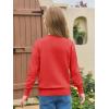 Haloumoing Girls Long Sleeve Sweaters Kids Casual Crew Neck Knit Cute Fall Pullover Tops 5-14 Years(Red)