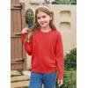 Haloumoing Girls Long Sleeve Sweaters Kids Casual Crew Neck Knit Cute Fall Pullover Tops 5-14 Years(Red)