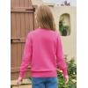 Haloumoing Girls Long Sleeve Sweaters Kids Casual Crew Neck Knit Cute Fall Pullover Tops 5-14 Years(Rose Red)