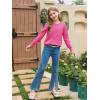 Haloumoing Girls Long Sleeve Sweaters Kids Casual Crew Neck Knit Cute Fall Pullover Tops 5-14 Years(Rose Red)