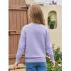 Haloumoing Girls Long Sleeve Sweaters Kids Casual Crew Neck Knit Cute Fall Pullover Tops 5-14 Years(Violet)