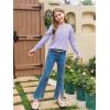 Haloumoing Girls Long Sleeve Sweaters Kids Casual Crew Neck Knit Cute Fall Pullover Tops 5-14 Years(Violet)
