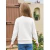 Haloumoing Girls Long Sleeve Sweaters Kids Casual Crew Neck Knit Cute Fall Pullover Tops 5-14 Years(White)