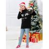 Haloumoning Girls Christmas Sweater Kids Oversized Turtleneck Cute Reindeer Sweaters with Side Slit(Black)