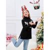 Haloumoning Girls Christmas Sweater Kids Oversized Turtleneck Cute Reindeer Sweaters with Side Slit(Black)