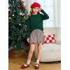 Haloumoning Girls Fall Sweater Kids Fashion Long Sleeve Ribbed Knit Split Pullover Tops 5-14Y(Blackish Green)