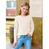 Haloumoning Girls Fall Sweater Kids Fashion Long Sleeve Ribbed Knit Split Pullover Tops 5-14Y(Cream White)