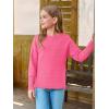 Haloumoning Girls Fall Sweater Kids Fashion Long Sleeve Ribbed Knit Split Pullover Tops 5-14Y(Hot Pink)