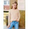 Haloumoning Girls Fall Sweater Kids Fashion Long Sleeve Ribbed Knit Split Pullover Tops 5-14Y(Khaki)