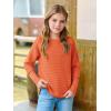 Haloumoning Girls Fall Sweater Kids Fashion Long Sleeve Ribbed Knit Split Pullover Tops 5-14Y(Orange)