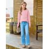Haloumoning Girls Fall Sweater Kids Fashion Long Sleeve Ribbed Knit Split Pullover Tops 5-14Y(Pink)