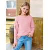 Haloumoning Girls Fall Sweater Kids Fashion Long Sleeve Ribbed Knit Split Pullover Tops 5-14Y(Pink)