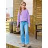 Haloumoning Girls Fall Sweater Kids Fashion Long Sleeve Ribbed Knit Split Pullover Tops 5-14Y(Purple)