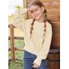 Haloumoning Girls Knit Pullover Sweaters Mock Neck Long Lantern Sleeve Jumper Tops 5-14 Years(Apricot)