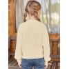 Haloumoning Girls Knit Pullover Sweaters Mock Neck Long Lantern Sleeve Jumper Tops 5-14 Years(Apricot)