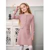 Haloumoning Girls Long Sleeve Sweater Dress Kids Casual Front Button A-Line Knit Fall Dresses 5-14 Years(Pink)