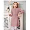 Haloumoning Girls Long Sleeve Sweater Dress Kids Casual Front Button A-Line Knit Fall Dresses 5-14 Years(Pink)