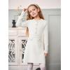 Haloumoning Girls Long Sleeve Sweater Dress Kids Casual Front Button A-Line Knit Fall Dresses 5-14 Years(White)
