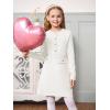 Haloumoning Girls Long Sleeve Sweater Dress Kids Casual Front Button A-Line Knit Fall Dresses 5-14 Years(White)