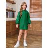 Haloumoning Girls Oversized Sweater Dress Kids Fall Long Lantern Sleeve Ribbed Knit Pullover Dresses(Army Green)