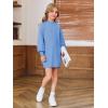 Haloumoning Girls Oversized Sweater Dress Kids Fall Long Lantern Sleeve Ribbed Knit Pullover Dresses(Blue)