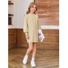 Haloumoning Girls Oversized Sweater Dress Kids Fall Long Lantern Sleeve Ribbed Knit Pullover Dresses(Khaki)