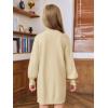 Haloumoning Girls Oversized Sweater Dress Kids Fall Long Lantern Sleeve Ribbed Knit Pullover Dresses(Khaki)