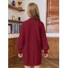 Haloumoning Girls Oversized Sweater Dress Kids Fall Long Lantern Sleeve Ribbed Knit Pullover Dresses(Red)