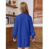 Haloumoning Girls Oversized Sweater Dress Kids Fall Long Lantern Sleeve Ribbed Knit Pullover Dresses(Royal Blue)