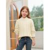 Haloumoning Girls Pullover Sweaters Kids Cute Cable Knit Long Sleeve Crewneck Chunky Jumper Tops 5-14 Years(Beige)