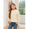 Haloumoning Girls Pullover Sweaters Kids Cute Cable Knit Long Sleeve Crewneck Chunky Jumper Tops 5-14 Years(Beige)