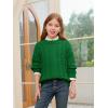 Haloumoning Girls Pullover Sweaters Kids Cute Cable Knit Long Sleeve Crewneck Chunky Jumper Tops 5-14 Years(Green)
