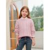 Haloumoning Girls Pullover Sweaters Kids Cute Cable Knit Long Sleeve Crewneck Chunky Jumper Tops 5-14 Years(Pink)