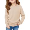Haloumoing Girls Long Sleeve Sweaters Kids Casual Crew Neck Knit Cute Fall Pullover Tops 5-14 Years(Apricot)