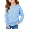 Haloumoing Girls Long Sleeve Sweaters Kids Casual Crew Neck Knit Cute Fall Pullover Tops 5-14 Years(Blue)